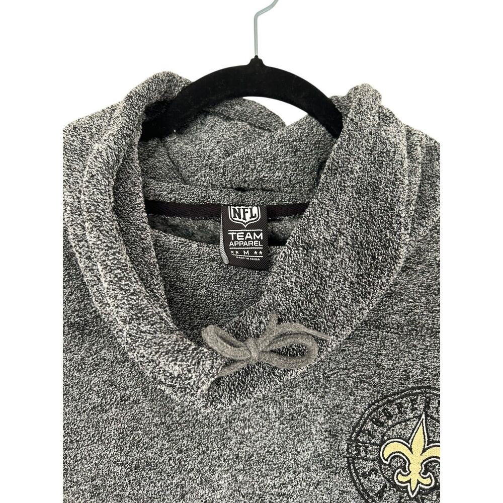 NFL Team Apparel Sweater Size M Grey Black New Orleans Saints Football High Neck - Picture 3 of 12